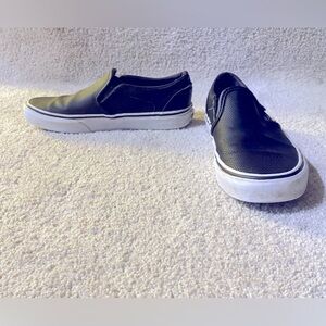 Vans Off The Wall Black Vegan Leather Women’s Size 7.5